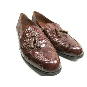Stacy Adams Genuine Snake Full Strap Tassel Loafers Mens Brown Size US 11 M